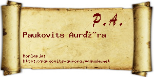 Paukovits Auróra névjegykártya